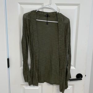 Express size XS green open sweater